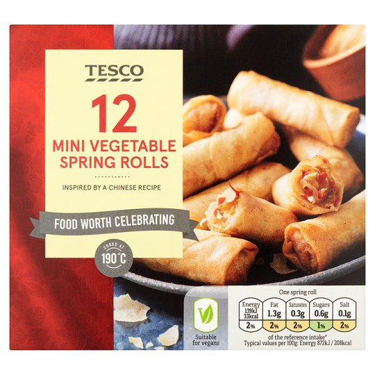 Tesco Frozen Mini Vegetable Spring Rolls