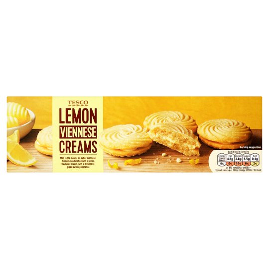 Tesco Lemon Viennese Creams Biscuits