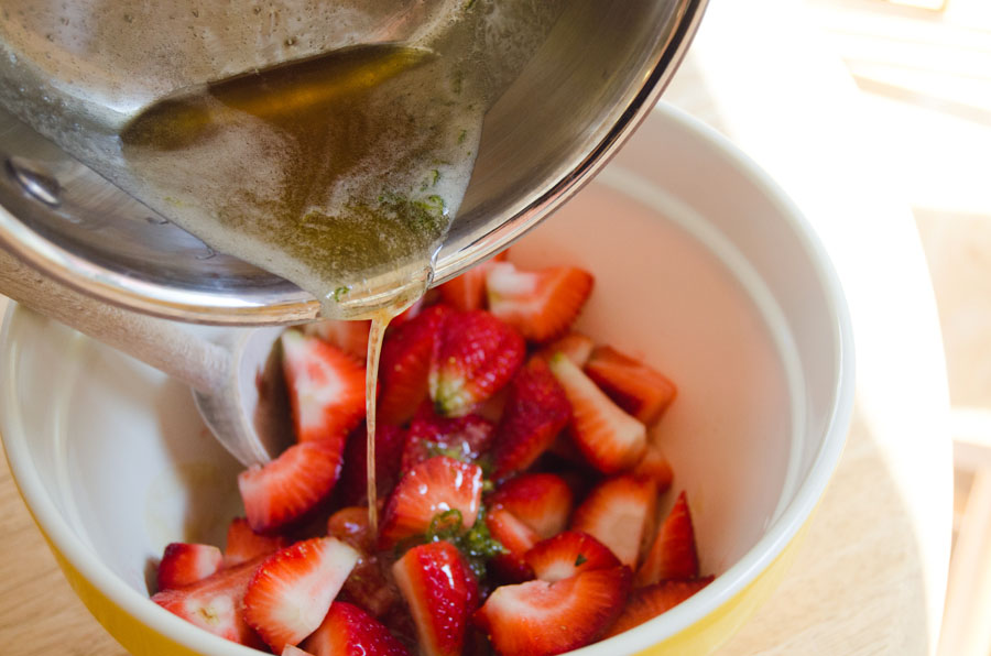 strawberries and honey